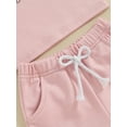 thumbnail image 6 of Bagilaanoe 2pcs Toddler Baby Girl Shorts Set Short Sleeve Letter Print T Shirt Tops + Shorts 6M 12M 18M 24M 3T Kids Casual Summer Clothes, 6 of 8