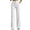 White, variant on cocolona Womens Pinstriped Corduroy Dress Pants Elastic Waist Straight Wide Leg Commute Office Pants with Pockets