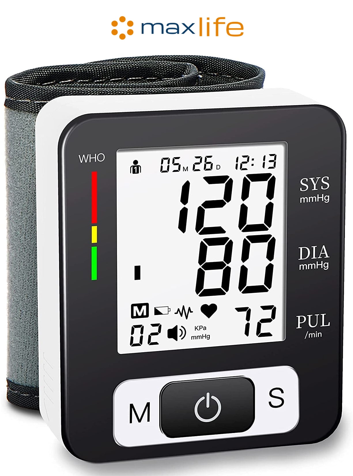 Fleming Supply Digital Blood Pressure Upper Arm Cuff With LCD Display for  Monitoring Hypertension - Black