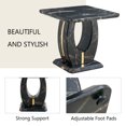 thumbnail image 2 of Rustic Farmhouse Accent End Table, Rectangle Tabletop Side Table Nightstand for Family, Dinning or Living Room, Marbling Finish, Modern, Black, 2 of 8