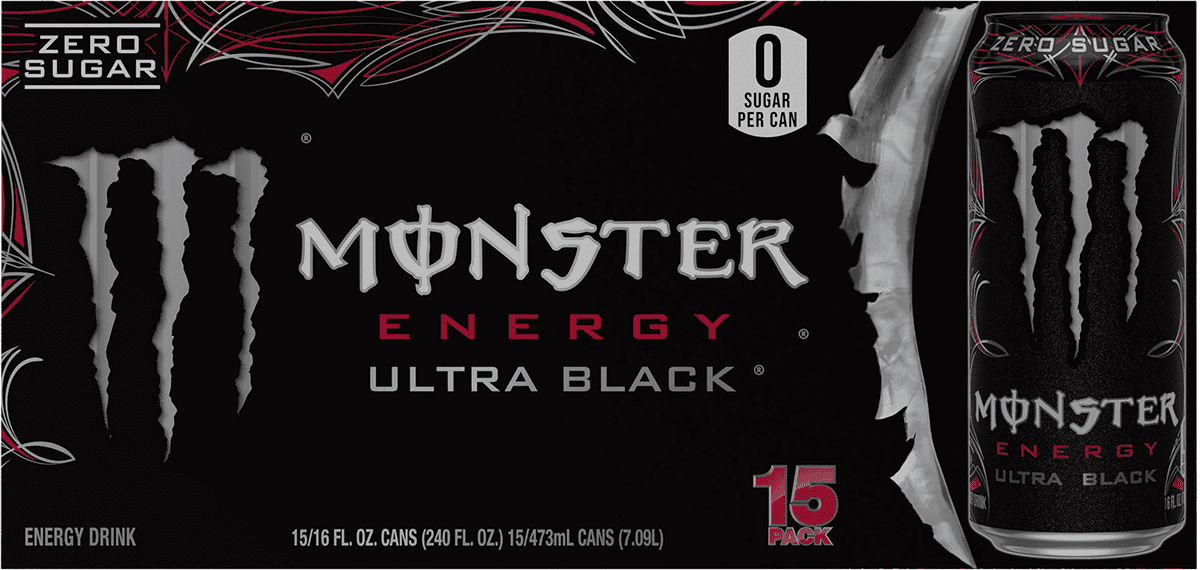 Monster Energy Ultra Black 15 Pack - 16 Fl Oz