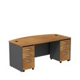 thumbnail image 1 of Pemberly Row 72" Bowfront Desk with Pedestal in Natural Cherry - Engineered Wood, 1 of 3