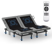 Cottinch Adjustable Bed Base Frame Split King for Stress Management with Massage, Remote Control,Adjustable Legs
