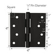 thumbnail image 3 of Design House 3-Pack 4" H x .125" Radius Square Interior/Exterior Door Hinges, Oil Rubbed Bronze, 3 of 16