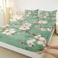 thumbnail image 3 of Manfei Floral Sakura Twin Sheet Sets 3pcs for Female Men,Japanese Style Twin Fitted Sheet Microfiber,Cherry Blossoms Breathable Flat Sheet,Ultra Soft Home Decor, 3 of 7