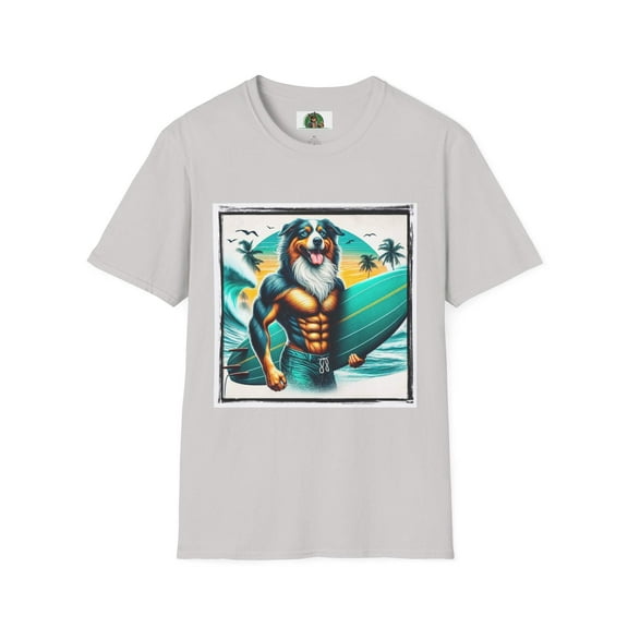 Australian Shepherd Turquoise Surf Board Beach Dog