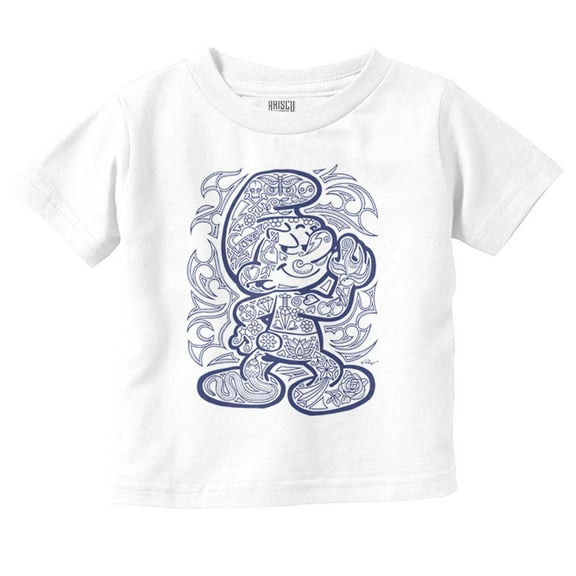 Hefty Smurf Cartoon Tribal Tattoo Toddler Boy Girl T Shirt Infant Toddler Brisco Brands 6M