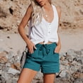 thumbnail image 5 of Silver Linen Shorts Women's Fashion Casual High Waist Pants Straight Leg Sports Casual Loose Shorts, 5 of 6