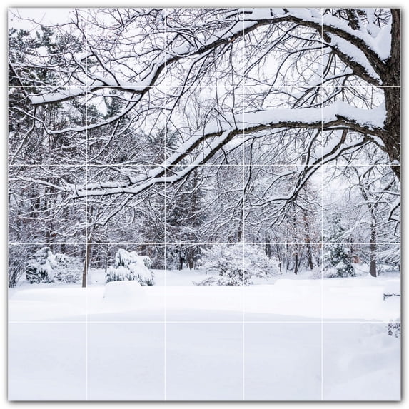 Picture-Tiles.com: Winter Ceramic Tile Wall Mural WAL501222-55XL. 60"W x 60"H using (25) 12" x 12" Ceramic Tiles-Satin Finish