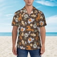 thumbnail image 2 of Fuzoiu Cute Lion Tiger Print Hawaiian Shirt for Men, Summer Beach Casual Short Sleeve Button Down Shirts, Men’s Beach Summer Shirts with Pocket,Medium, 2 of 7