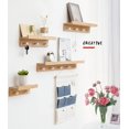 thumbnail image 4 of Floating Shelves Wall Mounted|Rustic Farmhouse Coat Rack with Hooks|Wall Storage Hanging Shelf Display Organizer|Bamboo Shelf for Wall DecorBamboo Color_2 Hooks, 4 of 4