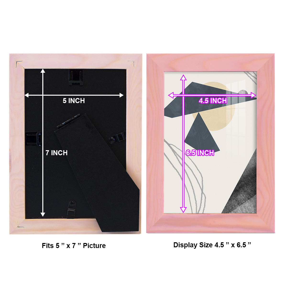 Diamond Slate IV - Framed Print w/glass - Sunset Pink