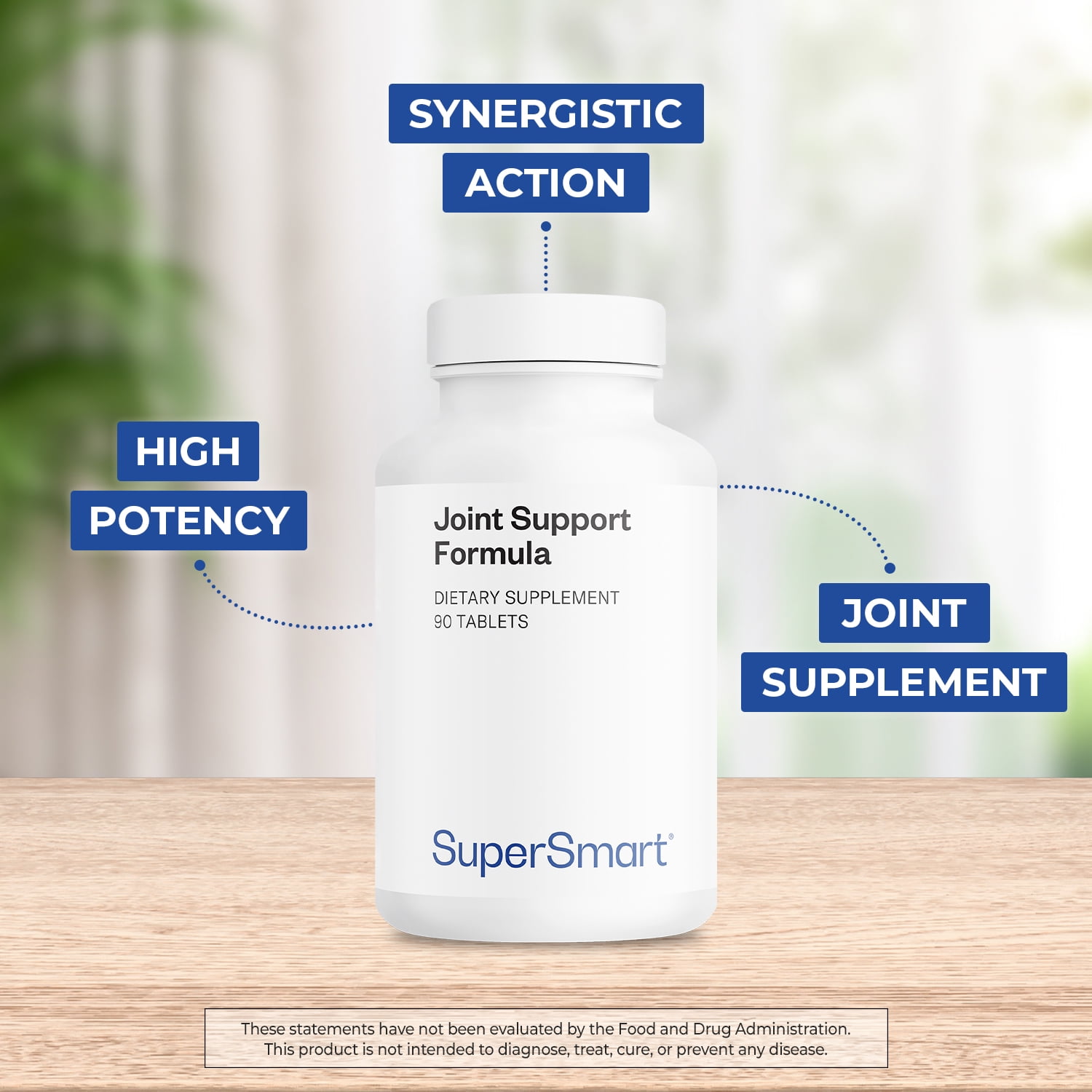 SuperSmart - Joint Support Formula - with Glucosamine Chondroitin, Hyaluronic Acid & MSM - Support Joint Health | Non-GMO & Gluten Free - 90 Tablets