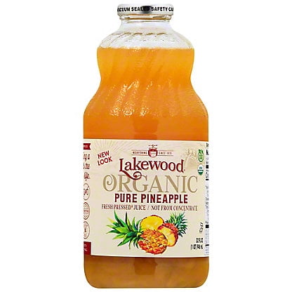 Lakewood Organic Fresh Pressed Pure Pineapple Juice, 32 oz