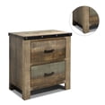 thumbnail image 5 of 2 Drawers Rustic Nightstand in Antique Multi-color, 5 of 5
