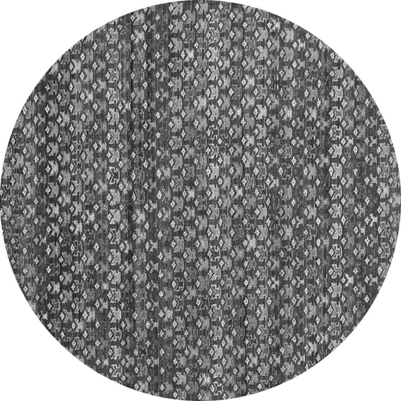Ahgly Company Indoor Round Abstract Gray Contemporary Area Rugs, 7' Round