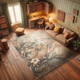 thumbnail image 3 of Ambesonne Floral Art Decorative Rug Carpet, Flowers Victorian Leaves, 2' x 5', Salmon Blue Grey Eggshell, 3 of 5