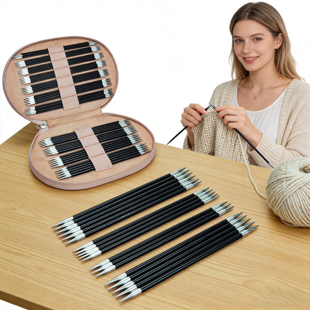 Multiple Size Alumina Detachable Crochet Hook Set With Short Wood Handle For Enhances Durability Case Included