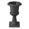 thumbnail image 2 of Plastic Urn Planters, 9.8 x 16.5 Inch, 2 Pack Black Classic Flower Pots Front Porch Planters, Indoor & Outdoor Vase for Wedding, Party, Event, Home, Stage, Garden, Balcony, Patio Decoration, 2 of 7