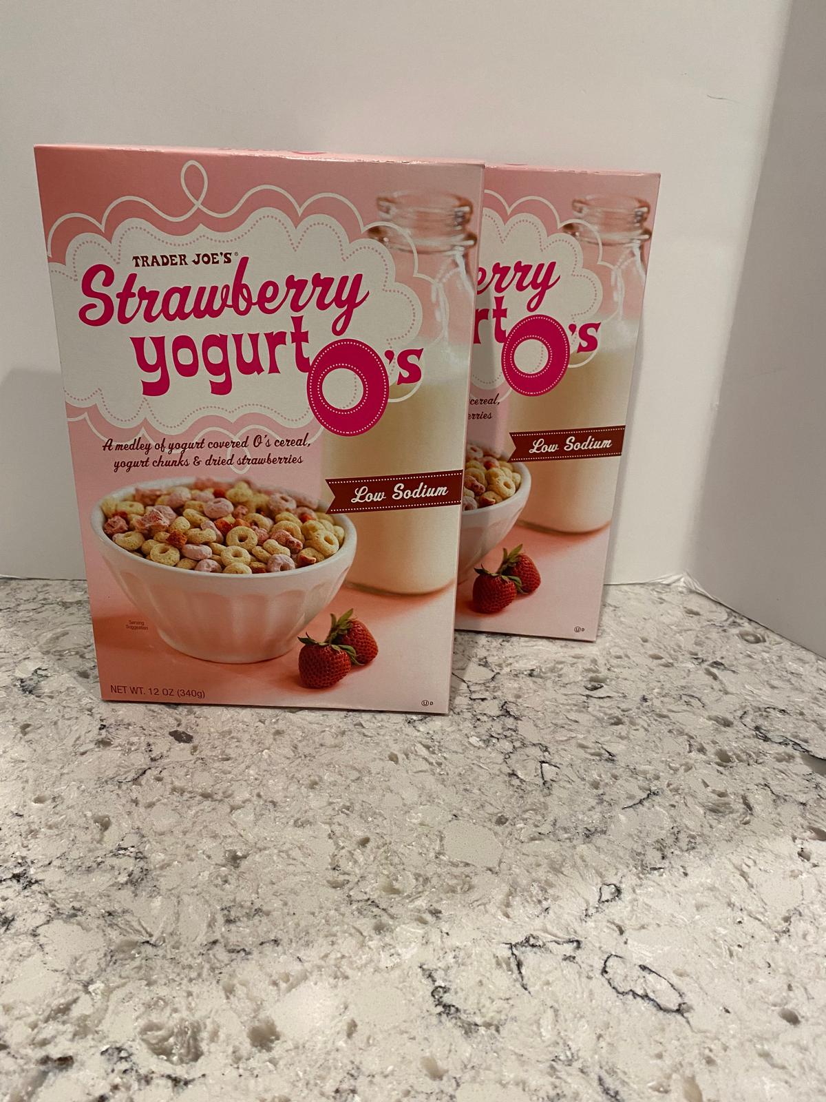 Trader Joes Strawberry Yogurt O’s Cereal 12 oz, Pack of 2