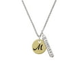 thumbnail image 2 of Delight Jewelry Goldtone Large Disc Letter - M - 3/4'' Silvertone Forever Bar Charm Necklace, 23", 2 of 4