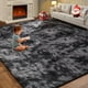 thumbnail image 1 of Alfombra KNZE Fuzzy Shag gris oscuro de 2,74 x 3,66 m para sala de estar, 1 of 7