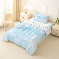thumbnail image 2 of Manfei Chic Bownot Twin Comforter Sets,Blue Alphabet Print D Bedding Set,Polkadot Reversible,2-Piece,1 Comforter and 1 Pillowcase, 2 of 7