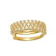 thumbnail image 3 of Anygolds 14K Yellow Gold Wide Bold Ear Cuff Ring with Clear Cubic Zirconia, 3 of 5