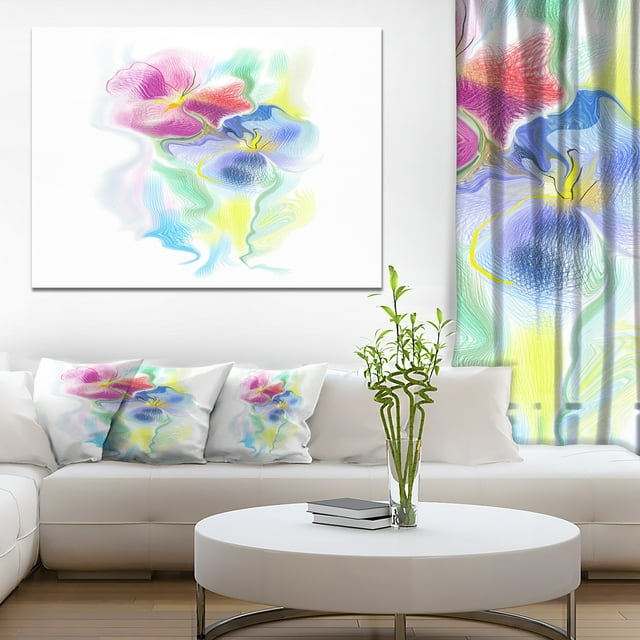 Esquisse Aquarelle Florale Colorée - Art Mural Floral Extra Grand