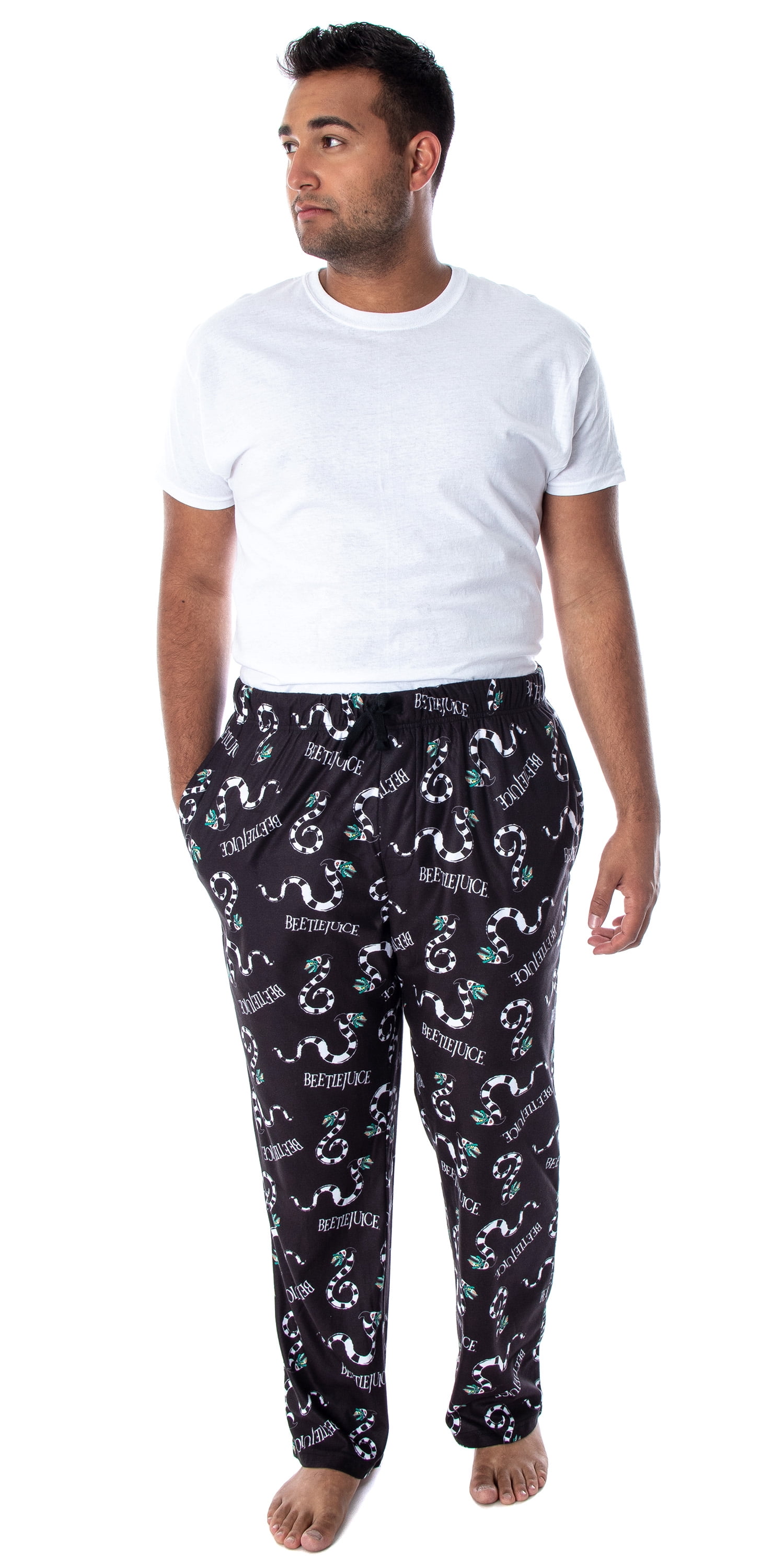 Beetlejuice Men's All-Over Print Sandworm Pattern And Logo Lounge Sleep Pajama Pants Sleepwear