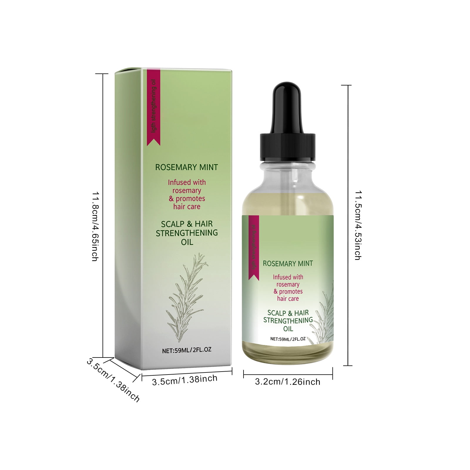 Alvantor Rosemary Mint Scalp & Hair Strengthening Oil with Vitamin E & Peppermint for Dry Damaged Hair, 2fl.oz