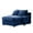 Blue-Corduroy, variant on Aukfa 65" Storage Chaise Lounge Indoor Leather Sofa for Living Room Bedroom, Wooden Legs, 2 Pillows, Blue & Beige
