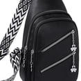 thumbnail image 2 of Bolsa De Pecho Bolso de pecho para mujer, bolso cruzado de moda de cuero PU, riñonera, riñonera (negro) Ehuebsd Para Estrenar, 2 of 3