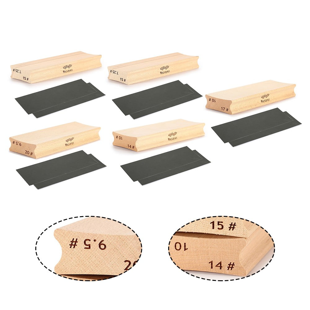 Gerich 1 Set Guitar Radius Two-Way Sanding Block for Guitar Bass Fret Leveling Luthier Tool Sanding Block with 2 Pcs s 600 Grit Sandpaper