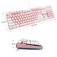 thumbnail image 7 of Merdia Hot Swappable Full-size Wired Gaming Keyboard, Pink & White, 7 of 7