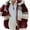 Wine, variant on WREESH Womens Fuzzy Fleece Jacket Color Block Zipper Hooded Jacket Winter Thick Plush Warm Outerwear Khaki
