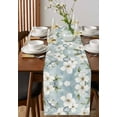 thumbnail image 4 of Gardenia Flowers Table Runner Cotton Linen 60 Inch Holiday Dresser Scarves, Summer Botanical Plants Watercolor Tablerunner for Kitchen Coffee Dining Bedroom Living Room Dinner Scarf Décor 13''x60'', 4 of 9