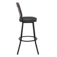 thumbnail image 3 of BARNUT Bar Stools,30" 360 Free Swivel Mid Century Bar Height Stools with Curved Back,PU Upholstered Armless Barstools for Kitchen Island and Home Bar,Set of 1,PU in Black, 3 of 5