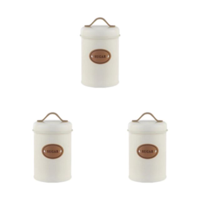 Decodeary Airtight Storage Jars Kitchen Essential Fresh And Dry Kitchen Storage Jars Storage Container Organizer Canister Beige sugar 3Set