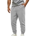 thumbnail image 5 of Vhkiploz Plus Size Taper Cuffes Trousers for Men's Solid Color Drawstring Daily Joggers Running Hiking Travel Pants, 5 of 9