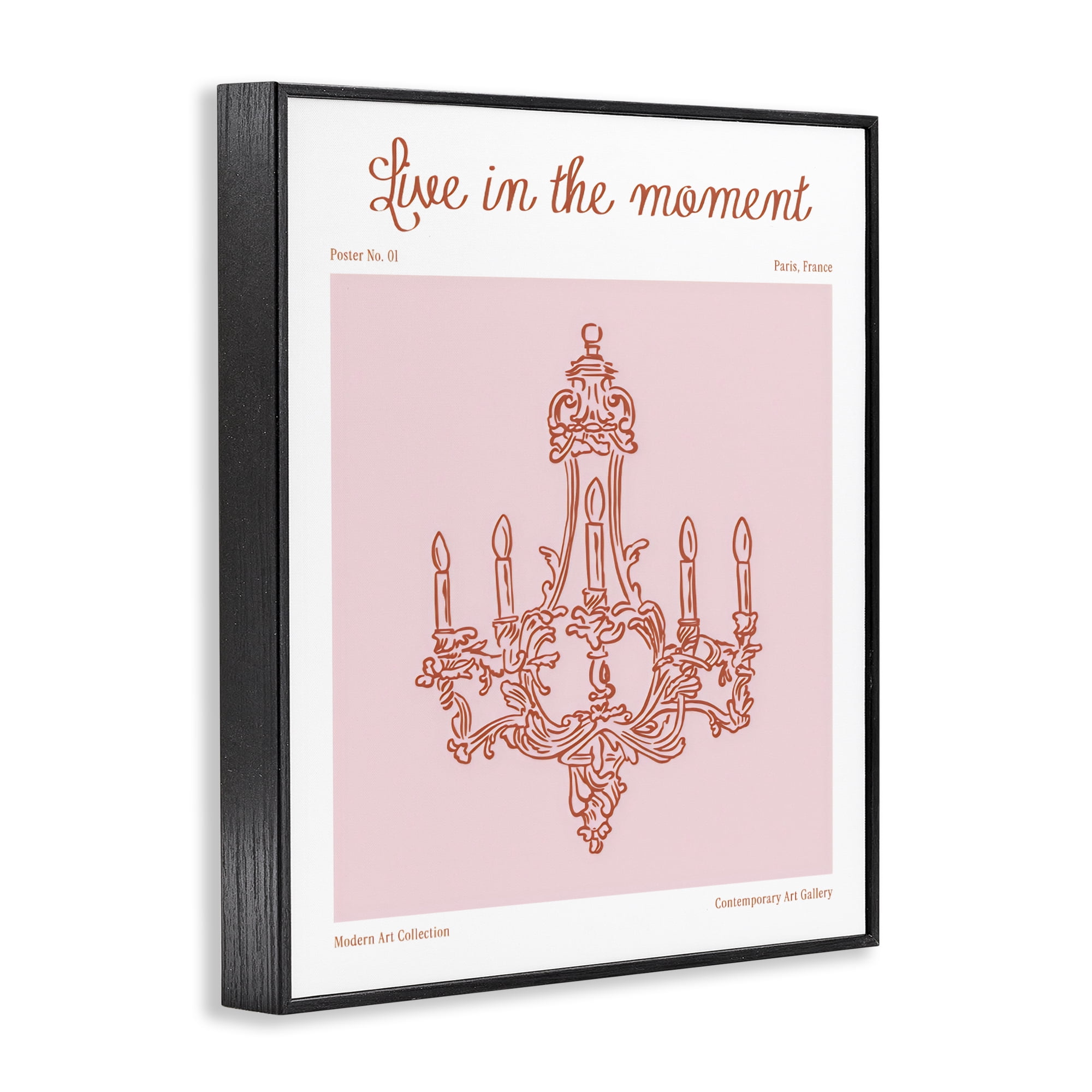 Stupell Industries Live In The Moment Chandelier Black Framed Giclee Art, design by The Prints Vibe