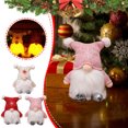 thumbnail image 1 of Fiudx Muñecos Navideños de Lana Sin Rostro, Diseño de Pvc Brillante, Color Rojo y Blanco, Decoración para Interiores y Exteriores, Adornos Festivos para Paredes y Árboles, Funciona con Pilas, Tamaño, 1 of 2