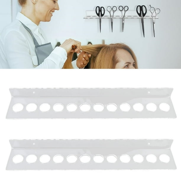 Estante Para Tijeras De Peluquería, 12 Ranuras, Acrílico, Montado En La Pared, Soporte Para Tijeras De Salón, Resistente Para Barbería, Oficina, Hogar