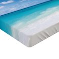 thumbnail image 2 of Ambesonne Ocean Fitted Sheet, Barbados Coastline Summer, California King, Blue Aqua Coconut, 2 of 3