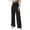 Black, variant on Women Wide Leg Pants Ribbed Knit Lounge Pants for S-2XL Solid Color Elastic Waist Loose Trousers