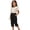 V90-Black, variant on WhouRiu Girls Casual Beach Pants Summer Solid Color Drawstring Waist Cropped Trousers Kids Comfortable Lightweight Trousers With Pockets,13-14 Years
