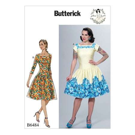- Butterick Pattern Misses' Square-Neck, Dropped-Waist Dresses and Petticoat Ruf-6-8-10-12-14