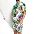 thumbnail image 3 of Men's Hawaiian Short Set, Mens 2 Piece Outfits, Mens Beach Outfit, Pineapple Palm Leaf Flower Hawaii Tropical, Men's Shirt and Short Sets, 3 of 6