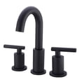 thumbnail image 1 of 2 Handle 8 Inch Brass Bathroom Sink Faucet 3 Hole Widespread with Valve and cUPC Water Supply Hoses, with Overflow Pop Up Drain Assembly, 1 of 6