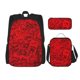 thumbnail image 1 of Disketp Red Rose Mochila Estampada de Gran Capacidad con Lonchera y Estuche, Set de 3 Piezas para Estudiantes, 1 of 7